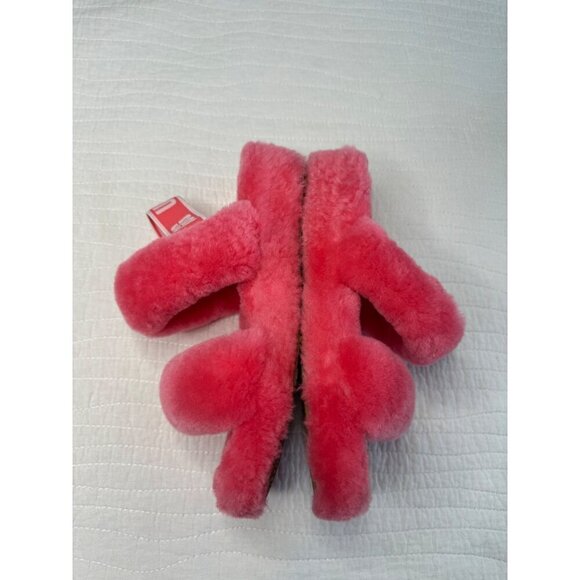 Ugg Womens SZ 8 Fluff Yeah Slide Slippers Pink Shearling Open Toe Indoor/Outdoor - Picture 7 of 9